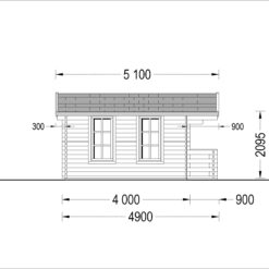 Trehytte KING 20 m² (44 mm)