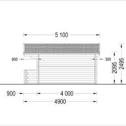 Trehytte KING 20 m² (44 mm)