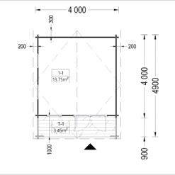 Trehytte KING 20 m² (44 mm)