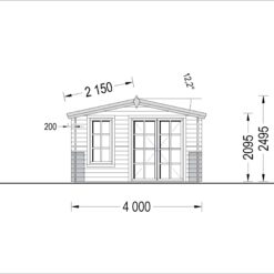 Trehytte KING 20 m² (44 mm)