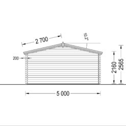 Trehytte MARTA 20 m² (5×4 m), 44 mm