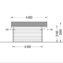 Trehytte MARTA 20 m² (5×4 m), 44 mm