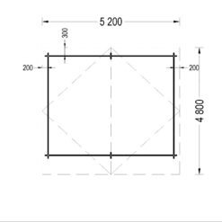 Havehuse MARTA (44 mTrehytte MARTA 20 m² (5×4 m), 44 mmm), 5×4 m, 20 m²