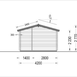 Hagehus MAX (44 mm), 4.2×7.5 m, 32 m²