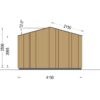 Redskapsbod PIA 12m² (34 mm + 19 mm trekledning)