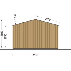 Redskapsbod PIA 12m² (34 mm + 19 mm trekledning)