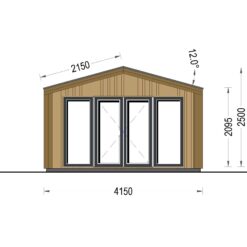 Redskapsbod PIA 12m² (34 mm + 19 mm trekledning)