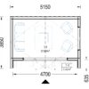 Redskapsbod PIA 15 m² (34 mm + 19 mm trekledning) 