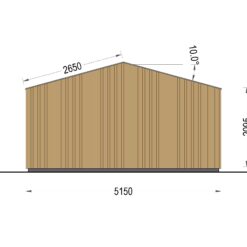Trehytte PIA 25 m² (34 mm + 19 mm trekledning)