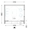 Trehytte PIA 25 m² (34 mm + 19 mm trekledning)