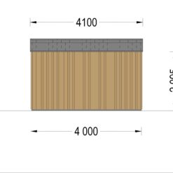Redskapsbod TINA 12 m² (34 mm + trekledning)
