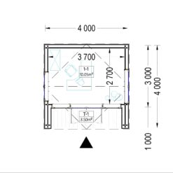 Redskapsbod TINA 12 m² (34 mm + trekledning)
