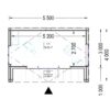 Havehuse TINA 16.5 m², 5.5×4 m, (34 mm + træbeklædning) 