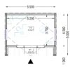 Trehytte TINA 22 m², 5.5×5 m, (34 mm + trekledning) 