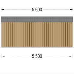 Trehytte TINA 22 m², 5.5×5 m, (34 mm + trekledning) 