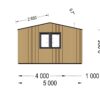 Trehytte TINA 22 m², 5.5×5 m, (34 mm + trekledning) 