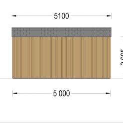 Redskapsbod TINA 15 m² (34 mm + trekledning)