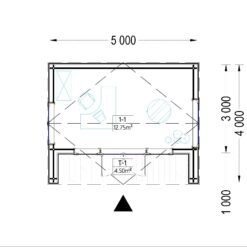 Redskapsbod TINA 15 m² (34 mm + trekledning)
