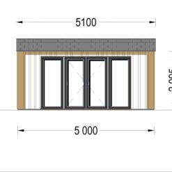 Redskapsbod TINA 15 m² (34 mm + trekledning)