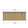 Hagehus TINA 20 m², 7×4 m (34 mm + trekledning) 