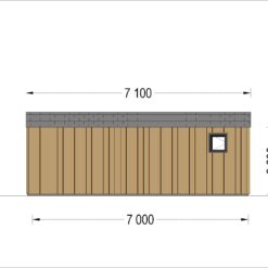 Hagehus TINA 20 m², 7×4 m (34 mm + trekledning) 