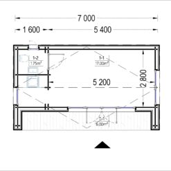Hagehus TINA 20 m², 7×4 m (34 mm + trekledning) 