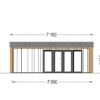 Hagehus TINA 20 m², 7×4 m (34 mm + trekledning) 
