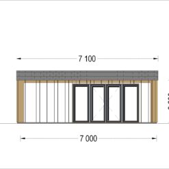 Hagehus TINA 20 m², 7×4 m (34 mm + trekledning) 