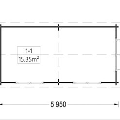 Trehytte STRONGHOLD (44 mm), 3×6 m