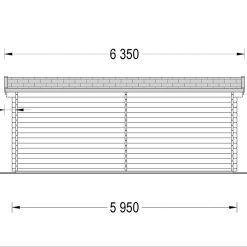 Trehytte STRONGHOLD (44 mm), 3×6 m