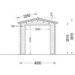 Garage til Campingvogn (44 mm), 4×8 m, 32 m²