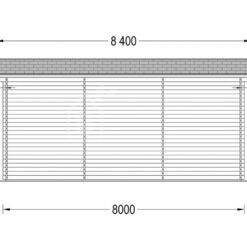 Garage til Campingvogn (44 mm), 4×8 m, 32 m²