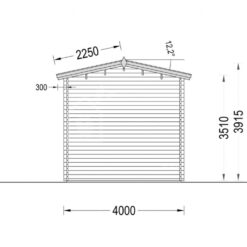 Garage til Campingvogn (44 mm), 4×8 m, 32 m²