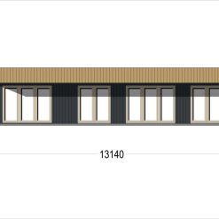 Trehus med kledning KAYA 3 (44 mm + trekledning), 70 m²