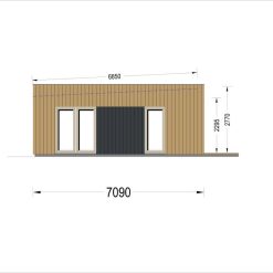 Trehus med kledning KAYA 3 (44 mm + trekledning), 70 m²