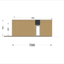 Trehus KAYA 2 – Midi (44 mm + trekledning), 64 m²