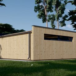 Garasje med flatt tak SILVIA DUO F (34 mm + trekledning), 6×6 m, 36 m²