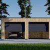 Garasje med flatt tak SILVIA DUO F (34 mm + trekledning), 6×6 m, 36 m²
