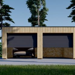 Garasje med flatt tak SILVIA DUO F (34 mm + trekledning), 6×6 m, 36 m²