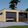 Garasje med flatt tak SILVIA DUO F (34 mm + trekledning), 6×6 m, 36 m²