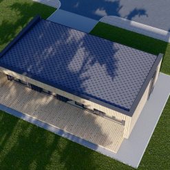 Trehus med kledning KAYA 3 (44 mm + trekledning), 70 m²