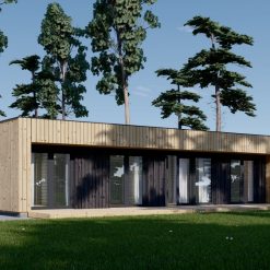 Trehus med kledning KAYA 3 (44 mm + trekledning), 70 m²