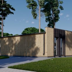 Trehus med kledning KAYA 3 (44 mm + trekledning), 70 m²