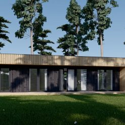 Trehus med kledning KAYA 3 (44 mm + trekledning), 70 m²