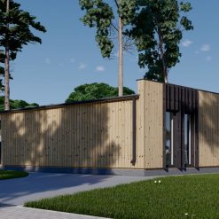 Trehus KAYA 2 – Midi (44 mm + trekledning), 64 m²