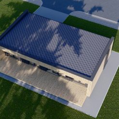 Trehus KAYA 2 – Midi (44 mm + trekledning), 64 m²