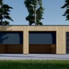 Dobbeltgarasje med bod SILVIA DUO F PLUS (34 mm + trebekledning), 8×6 m, 48 m²
