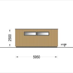 Garasje med flatt tak SILVIA DUO F (34 mm + trekledning), 6×6 m, 36 m²