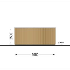 Garasje med flatt tak SILVIA DUO F (34 mm + trekledning), 6×6 m, 36 m²
