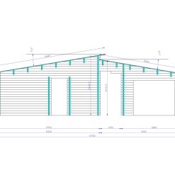 Trevilla med Flatt Tak BERTA (66 mm / 44 mm + 44 mm), 105 m²